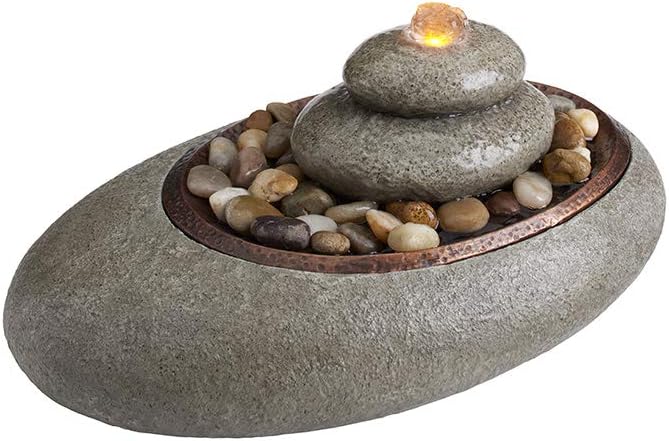 HoMedics Mirra Oceanside Tabletop Relaxation Fountain with LED Lights & Soothing Water Sounds - Serene Home Decor