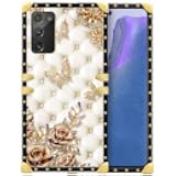 Compatible with Samsung Galaxy Note 20 Case,Luxury Soft TPU & Hard PC Back for Girls Women,Shockproof Protective Phone Cover for Galaxy Note 20,1 Diamond Butterfly