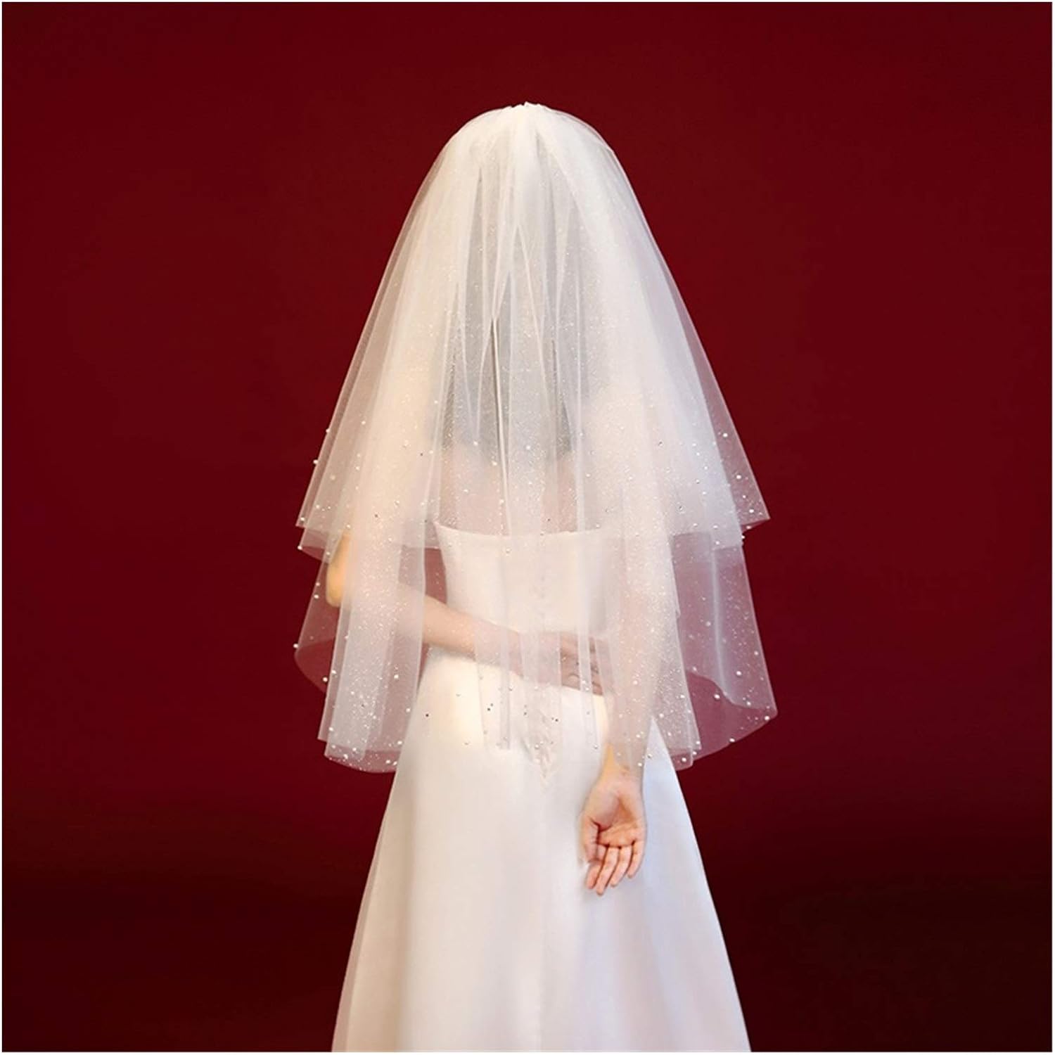 GaRcan The Bride with a Wedding Veil Headdress Super Cents Minimalist Fashion Props Shooting Sen Department Bridal Veil (White 135cm)