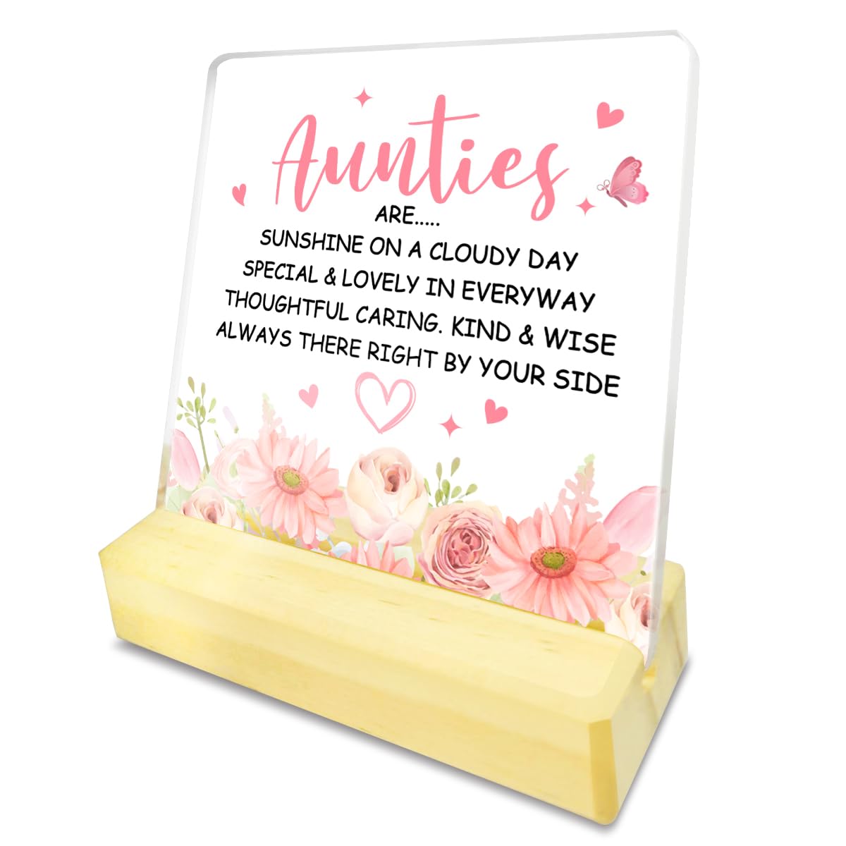 Aunt Gifts, Aunt Birthday Gifts from Niece Nephew, Christmas Mother's Day Gifts for Aunt, Best Aunt Ever Gifts, Pregnancy Announcement for New Aunt, Aunties Are Sunshine, Acrylic Sign Desk Decor