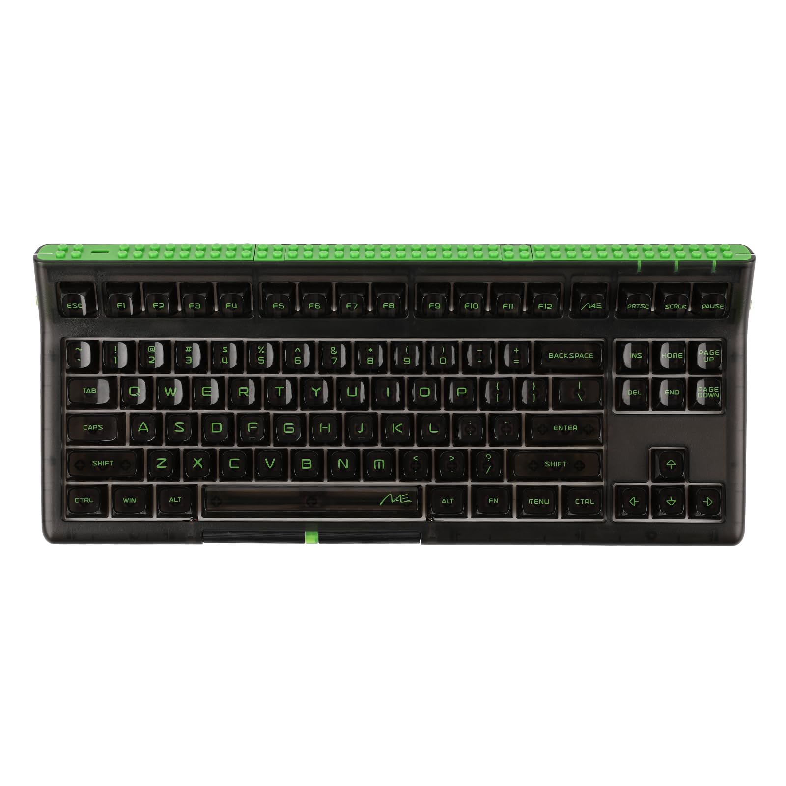 EPOMAKERBrick 87 Tri-Mode TKL Mechanical Keyboard with Stackable Block Bar, Thumb-scroll Knobs, Hot Swappable Gaming Keyboard, 3000mAh Battery, RGB, for Win/Mac (Clear Black, Gateron Pro Yellow)