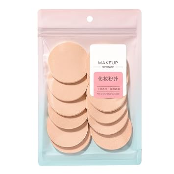 Essential Makeup Tool Set 12 Soft Round Sponges Wet and Dry Use for Seamless Blending and Face Care Portable Beauty Sponges