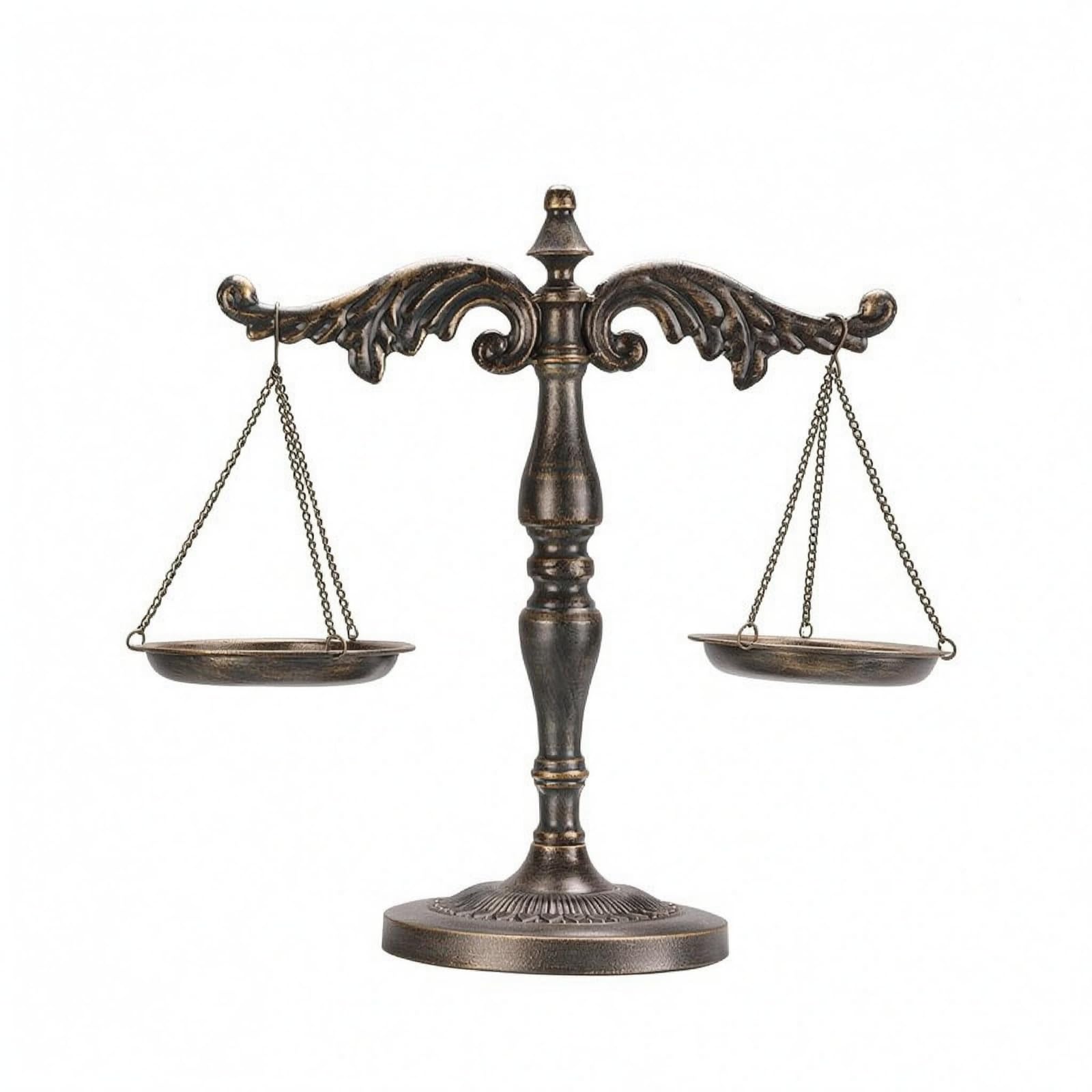 Tabletop Retro Metal Scale Sculpture Weighted Base Vintage Balance Scale Ornament, Distressed Bronze | Collectibles | Tools Hardware & Locks | Scales-image-23