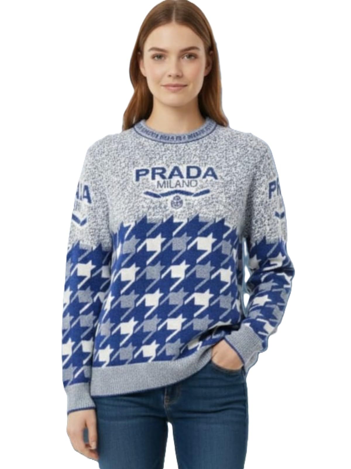 hotmod Women’s Premium Knitted Winter Sweater | Soft Acrylic Wool Blend | Stylish Houndstooth Pattern Pullover for Casual Wear-picture-10