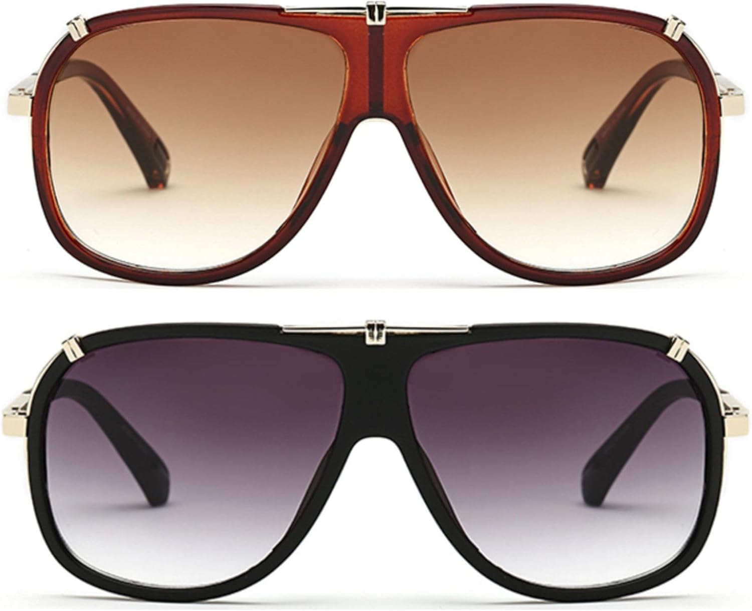 Freckles Mark 70s Italian Mob Boss Retro Square Sunglasses for Men Women Vintage Disco Sun Glasses