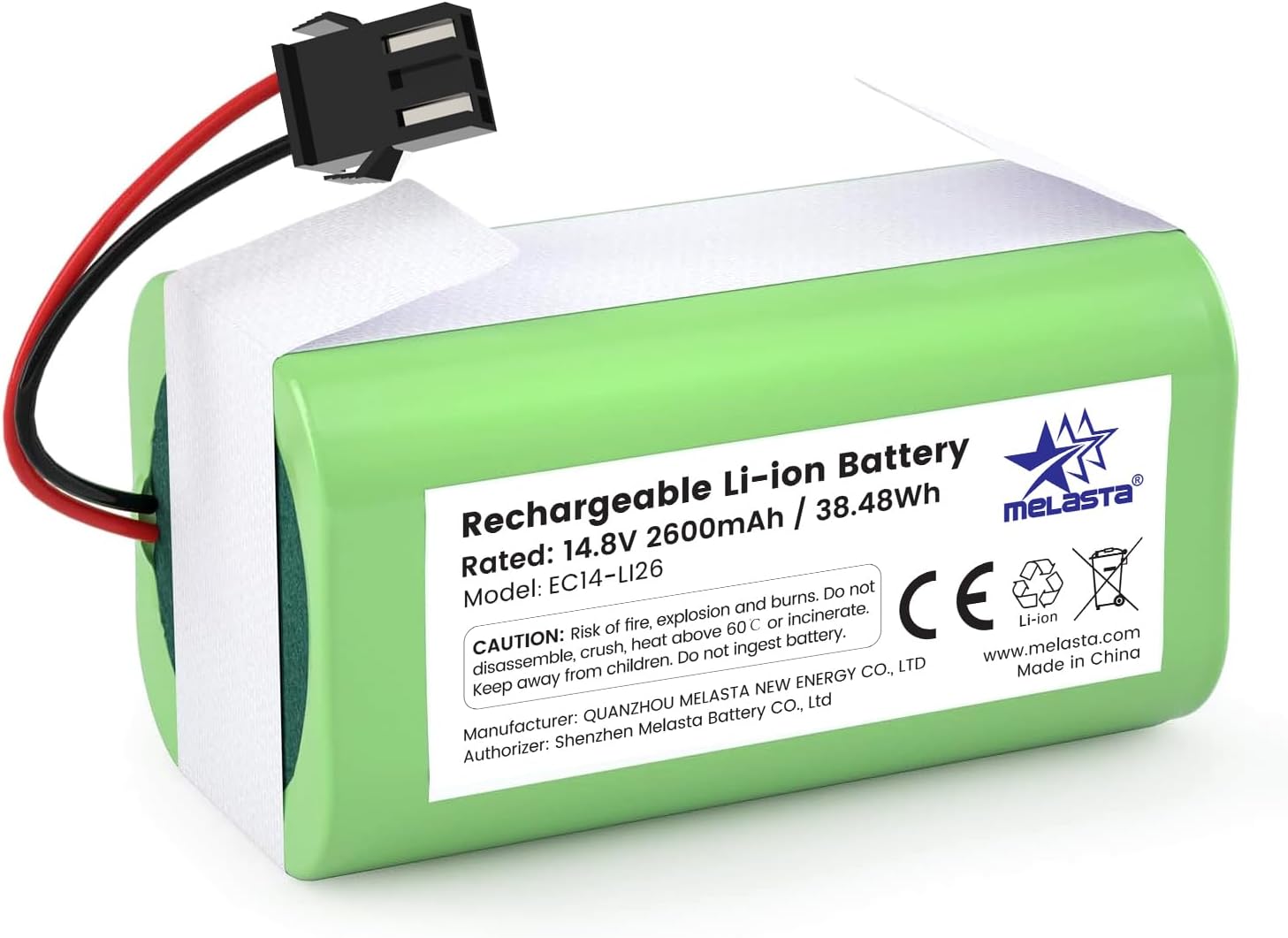 14.4V 2600mAh Replacement Battery for Ecovacs Deebot N79 N79S DN622 Li-Ion Battery Compatible with Tesvor 500 Eufy RoboVac 11, 11S MAX 30, 30C Max 12 15C MAX 15T 35C