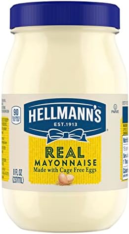 Hellmann's Real Mayonnaise For a Creamy Condiment for Sandwiches and Simple Meals Real Mayo Gluten Free, Made With 100 percent Cage-Free Eggs 8 oz