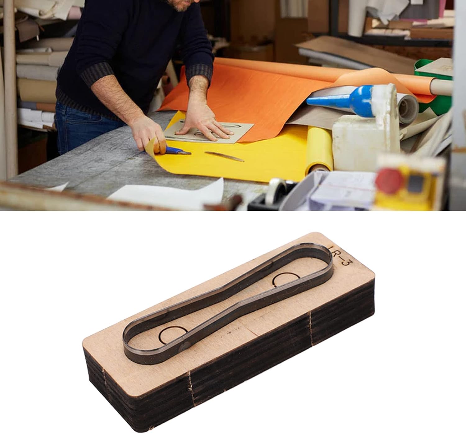 Leather Wallet Belt Cutter, Alloy Steel DIY Stamping Cut Craft Tool Set for Leather, Cardboard, Rubber, Clay, Wood & Die Cut (LR-3)