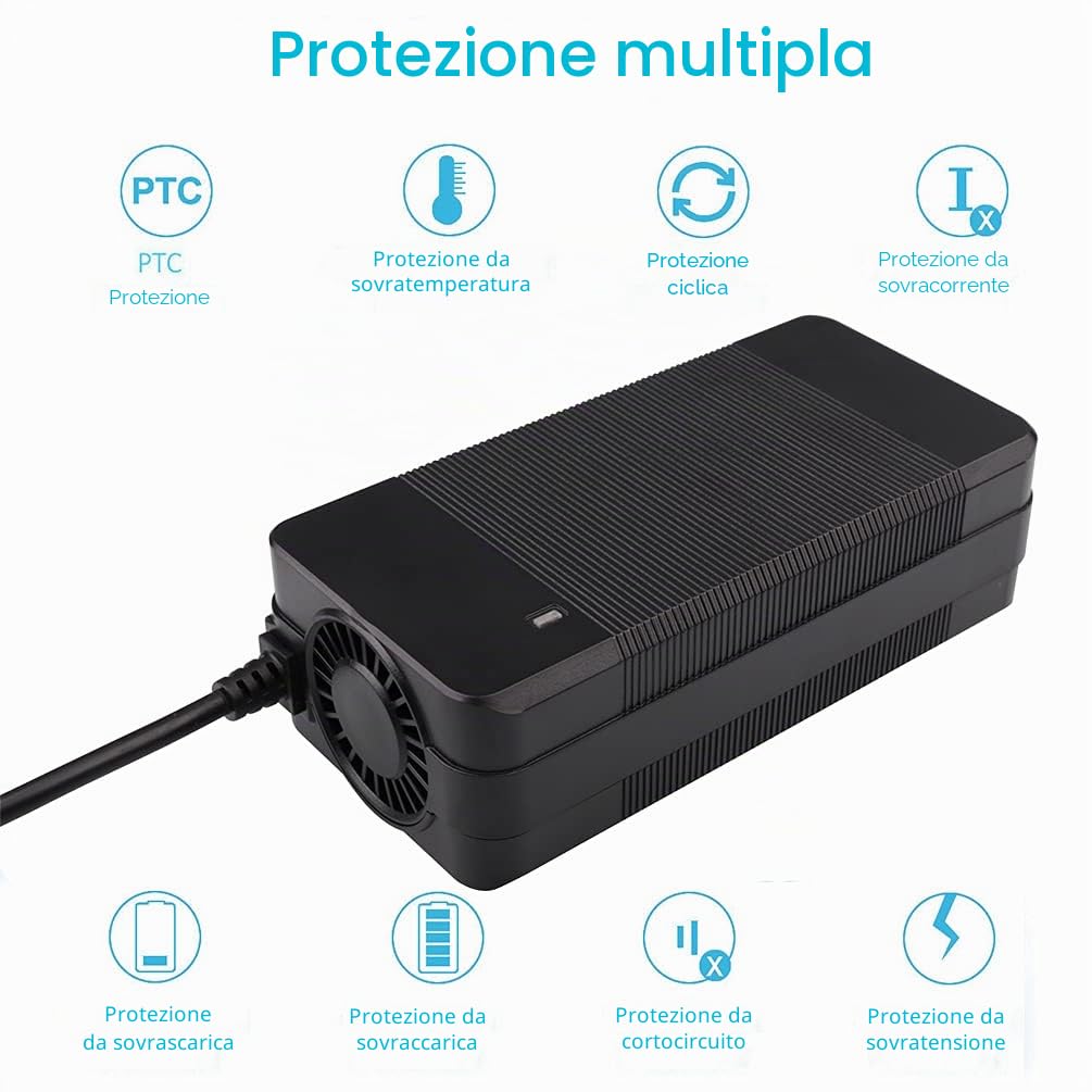 Caricatore per batteria da 54,6 V Caricatore della batteria 48V al litio Caricabatteria per Bici elettrica Scooter Gx16 Connettore