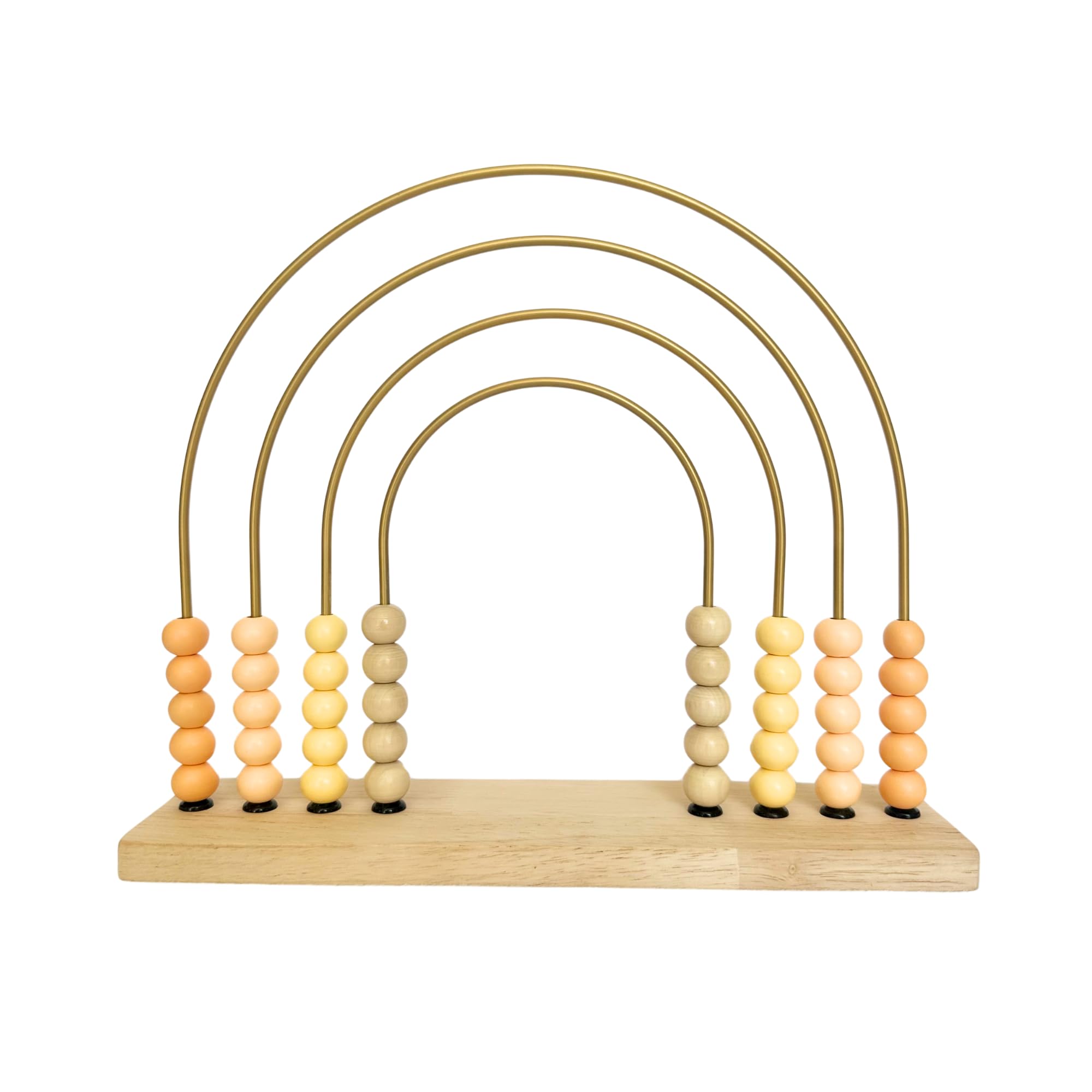 Neutral Abacus - Gender Neutral Baby Toy - Montessori Toddler Learning Toy - Rainbow Boho Wooden Abacus - Arithmetic Aesthetic Nursery Decor