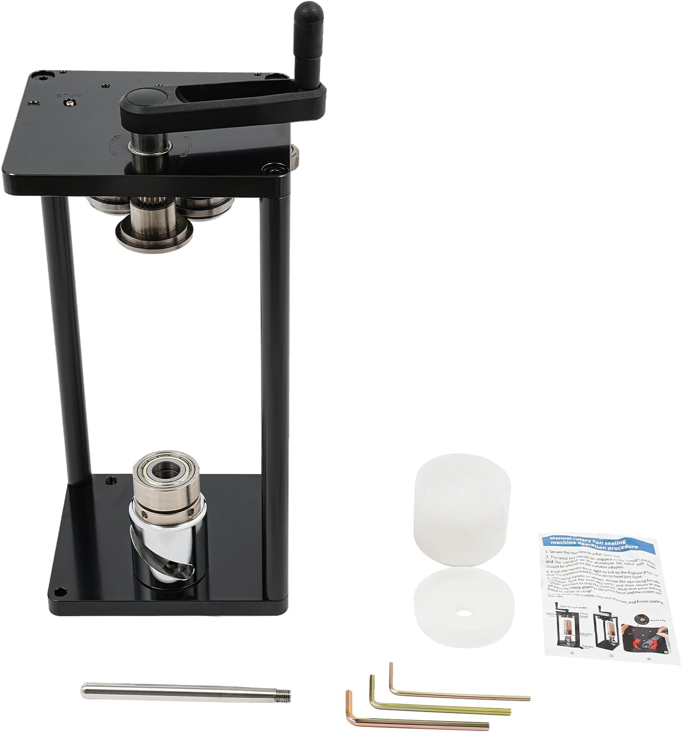 Manual Can Sealing Tool, Hand Rotary Sealing Machine, Can Sealer, Height Adjustable 4.5", 6.6",Suitable For Families, Bars, Cafes, And Snack Shops