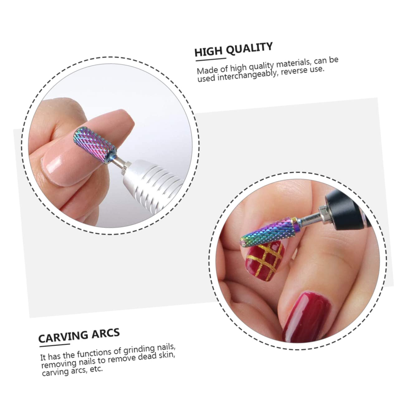 Beaupretty Lot de 2 Embouts de Ponçage pour Manucure Outils de Nail Art Machine à Polir Les Kit de Forets pour Salon de Manucure 10 Pièces