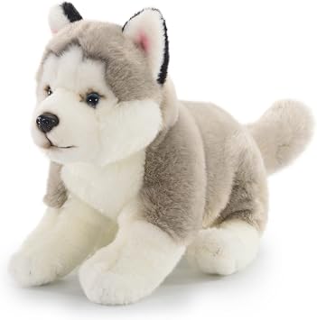 Husky Stuffed Animal, 16 Soft Dog Plush Handmade, Cuddly and Realistic Stuffed Animals for Boys and Girls, Huggable and Washable, Husky Gifts for Kids, Friends, Birthday Xmas Gifts for Grandkids