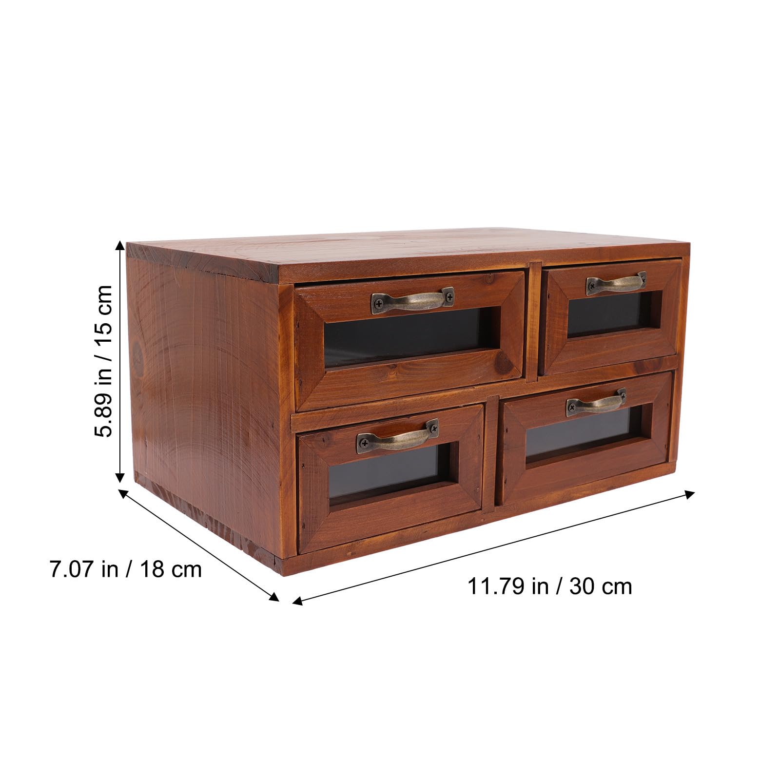 SHINEOFI Caja de Cosméticos Retro Organizador de Cosméticos Caja de Madera Cajón Marrón para Hogar y Oficina