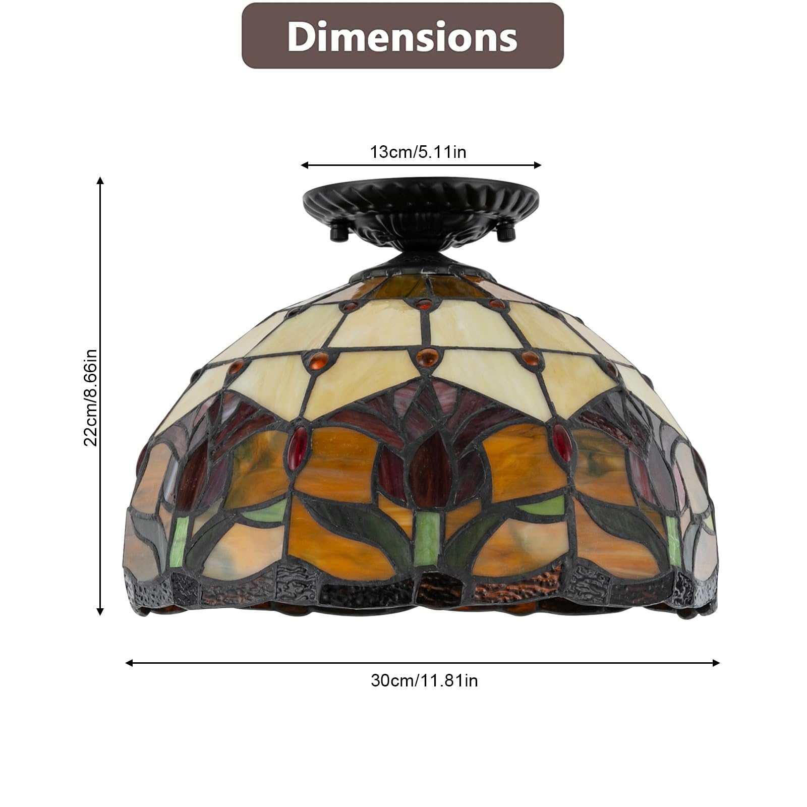 Lámpara de techo, luz de estilo escandinavo lujo retro muebles lámpara de techo, dormitorio cristal escalera lámpara de techo, patrón de tulipanes comedor lámparas de salón y linternas
