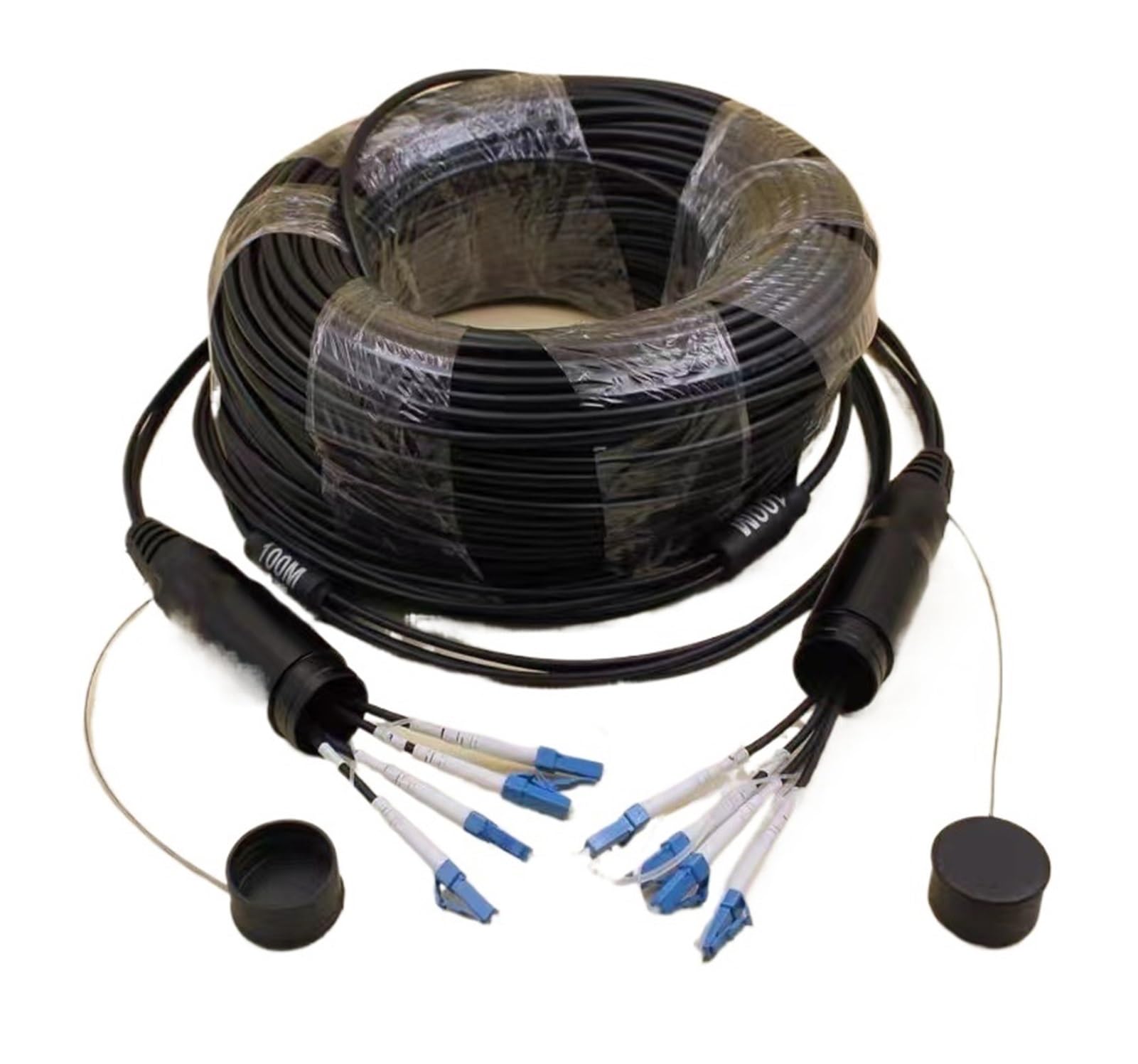 Cordon de raccordement extérieur 50 m 4/6/8 cœurs blindé LC SC FC A SM LSZH TPU DVI connecteur étanche CPRI Jumper prolongateur de Fibre Optique(8 Cores LSZH LC-LC)