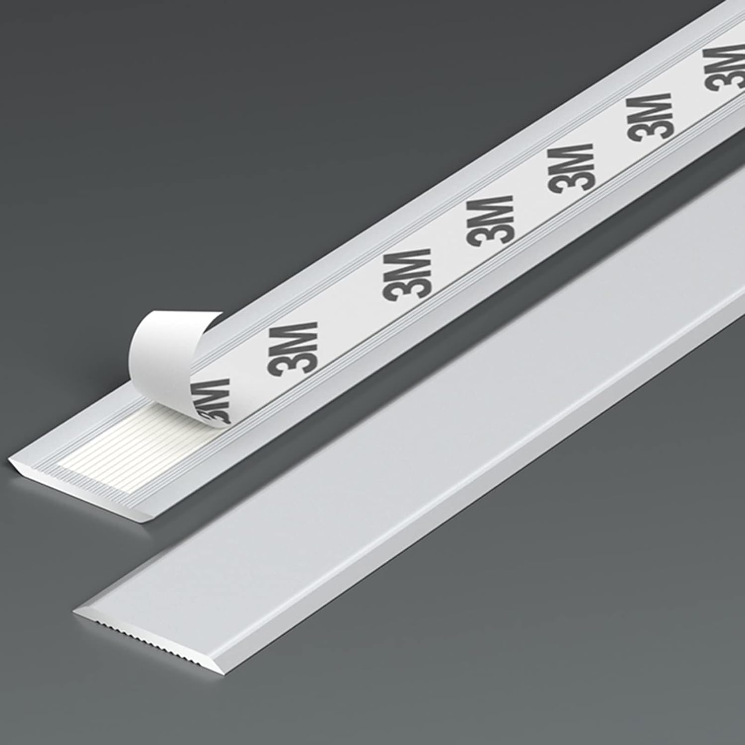 Flat Transition Strip with Adhesive Backing, Wide Aluminum Threshold Strip, Waterproof and Rustproof(Silver)