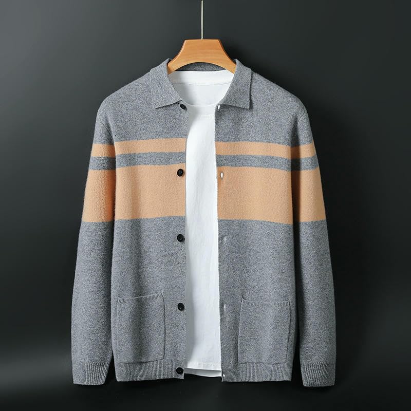Cárdigan de punto de lana para hombre chaqueta abrigo estilo coreano otoño invierno casual 3