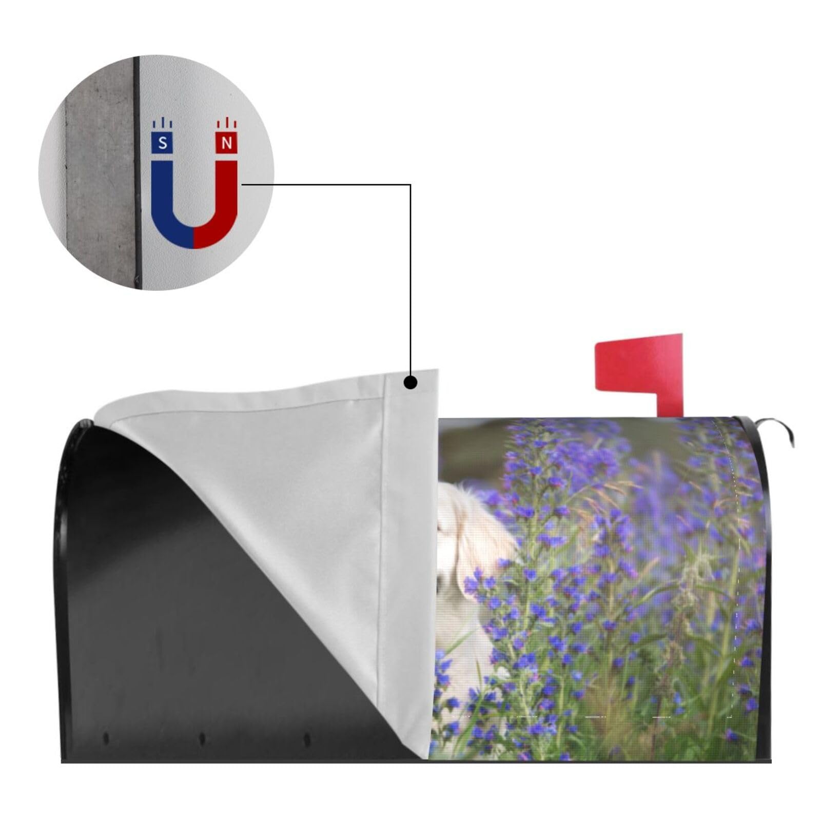 Hapuxt Magnetic Mailbox Cover - Golden Retriever Design, PVC Waterproof, UV Resistant, 18x21 Inch For Standard Mailboxes