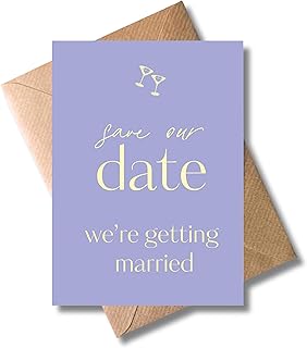 WBdesignz 10er Set Hochzeits-Einladungskarten „Save our date“ mit Umschlägen - Lila Flieder Einladungen für Hochzeitsgäste - für verlobte Paare Hochzeitsplanung - Hozeitseinladungen Hochzeit (DIN A6)