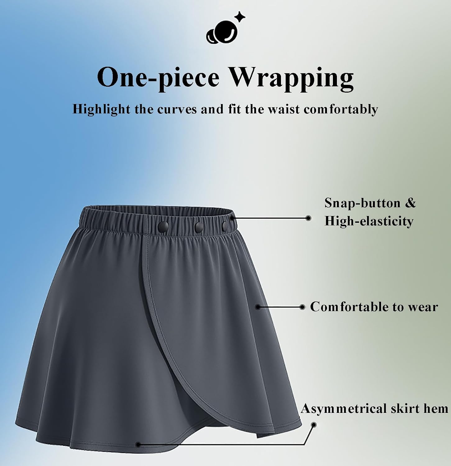 Dance Wrap Skirt, Adjustable Ballet Skirts for Women/Girls with Asymmetric Hem, Breathable Yoga Cover Up Skirts