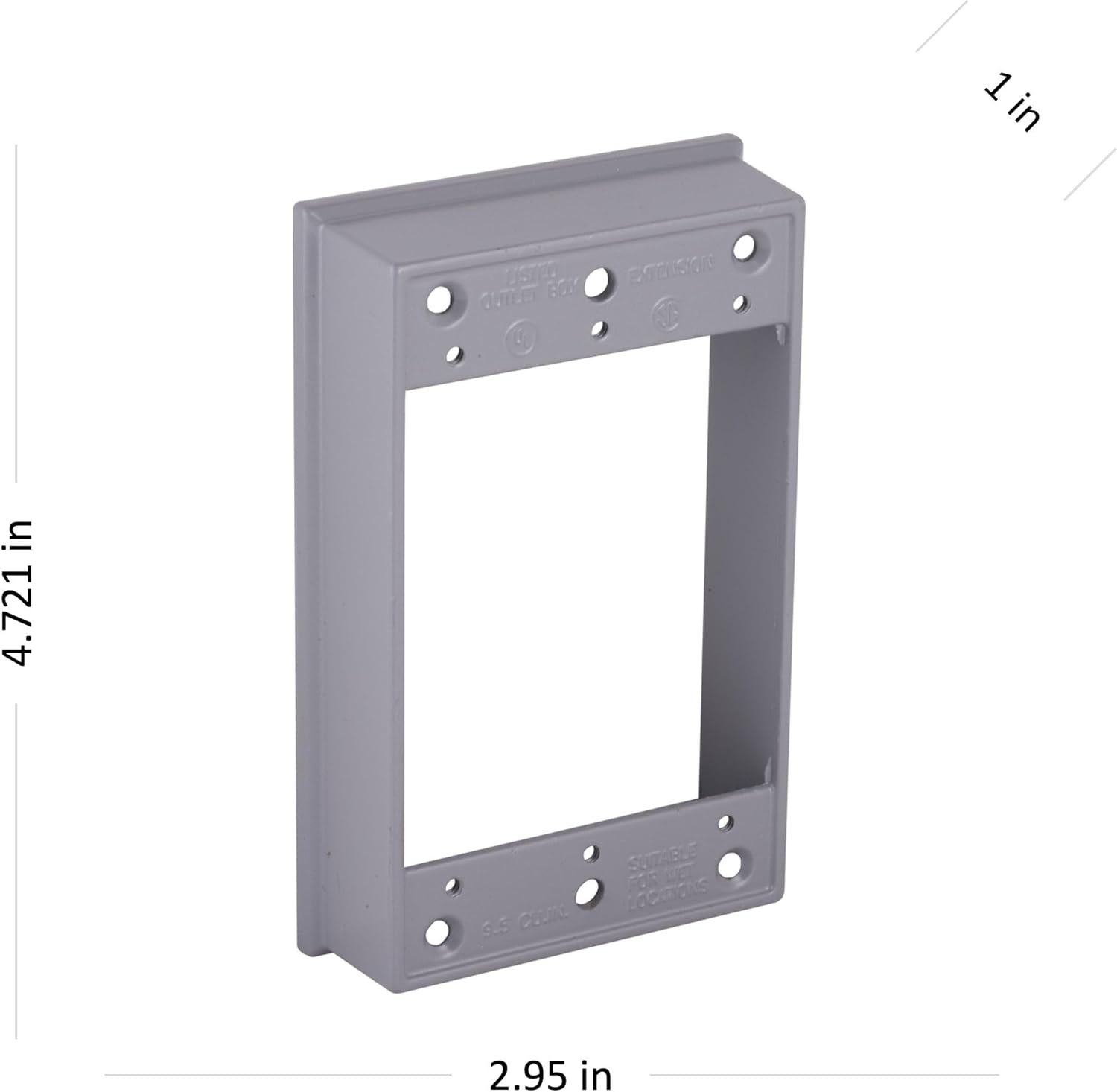 Hubbell-Raco 5406-0 Weatherproof Extension Box, 1 Gang, 18.3 Cu-in X 4-1/2 in L X 2-3/4 in W X 1 in D Grey - Image 5
