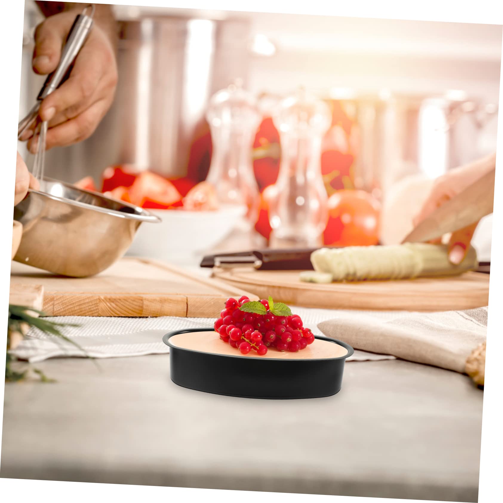 Cabilock 2pcs Oval Cake Non Stick Baking Pan Detachable Ovenware for Kitchen Baking Easy to Clean Design for Professional Home Use