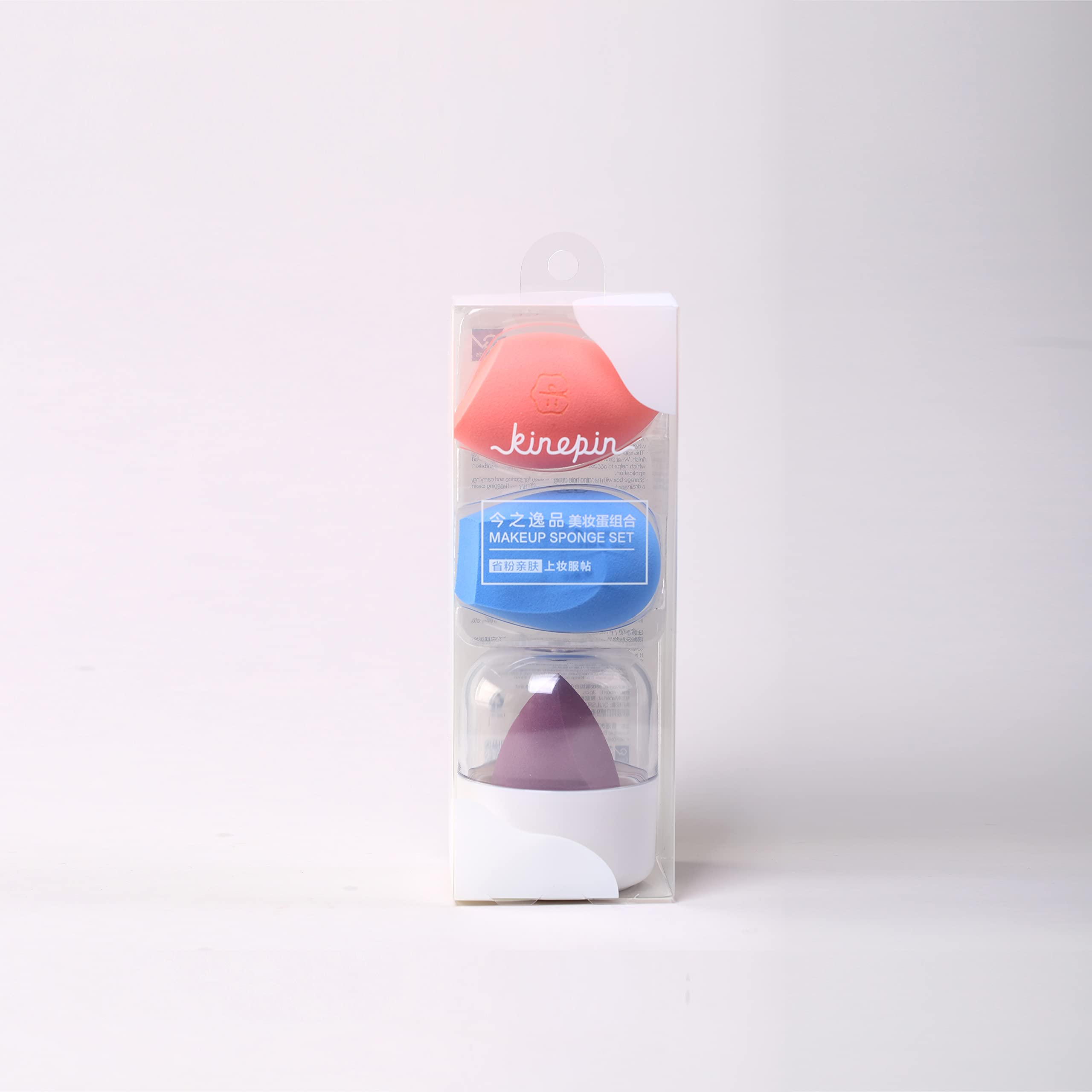 KINEPINBeauty Makeup Sponge & Defender Set , Vegan, Cruelty Free for blending Creams, Powders, liquid Foundations. Flawless,Professional Complexion Look (Pink Blue Purple)