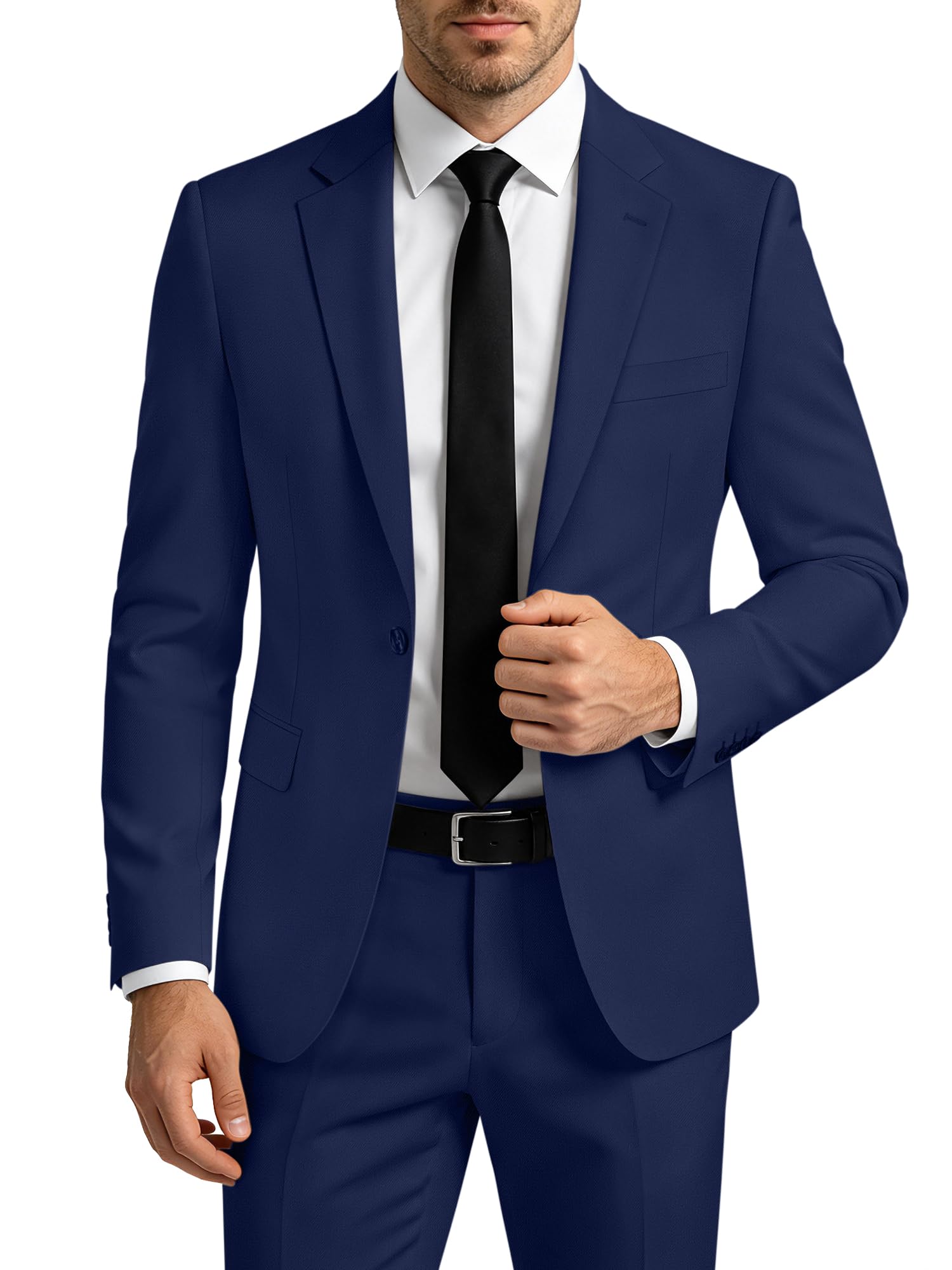Completo da uomo in 2 pezzi da uomo, con un bottone, slim fit, giacca e pantaloni, set smoking, per feste di matrimonio e affari