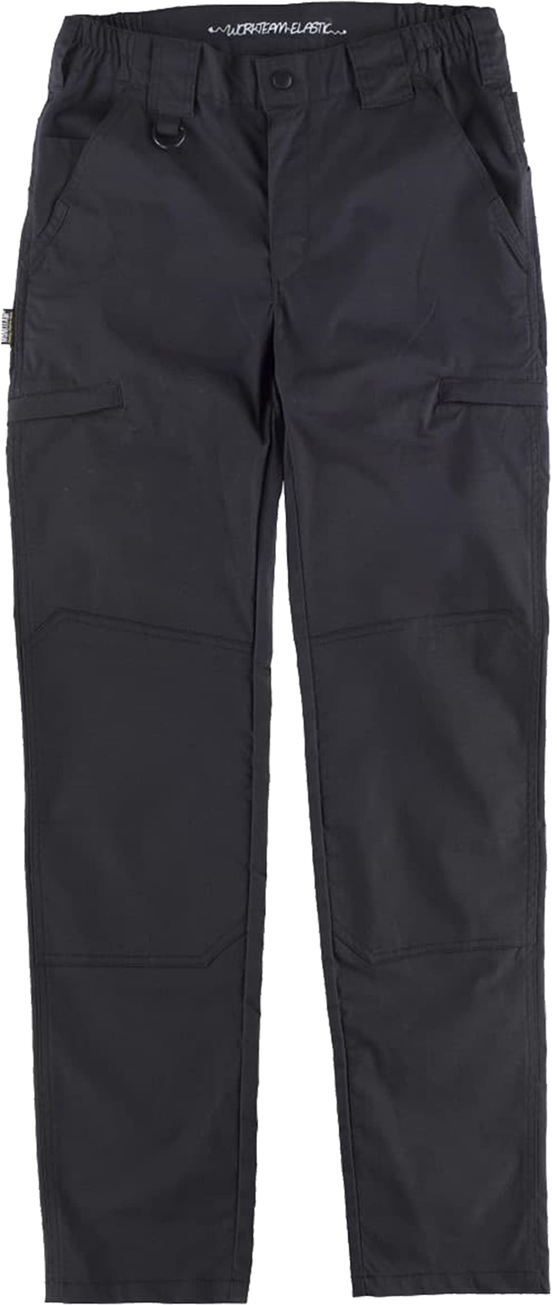 Teamwork WORKTEAM Pantalón Elástico de Trabajo, Slim Fit, Rodilleras y Culera Reforzadas, Alta Resistencia al Desgarro y Alta Durabilidad. Unisex Negro-M