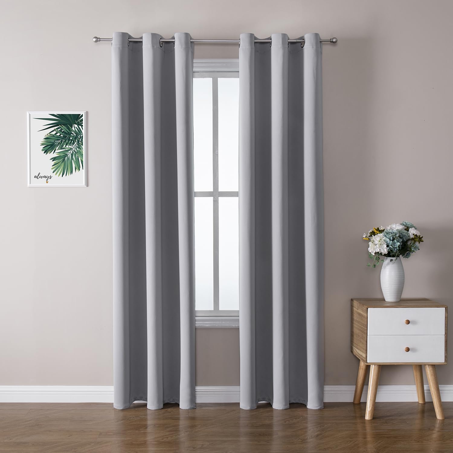 ChrisDowa Blackout Curtains for Bedroom and Living Room 72 Inches Long