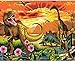 Produktbild LSDEERE Malen nach Zahlen Erwachsene Kinder DIY Ölgemälde Dinosaurier - Holzrahmen - 40x50cm-Ohne_Rahmen Kreative Digitale Leinen Leinwand Neujahr Geschenk Haus Dekor