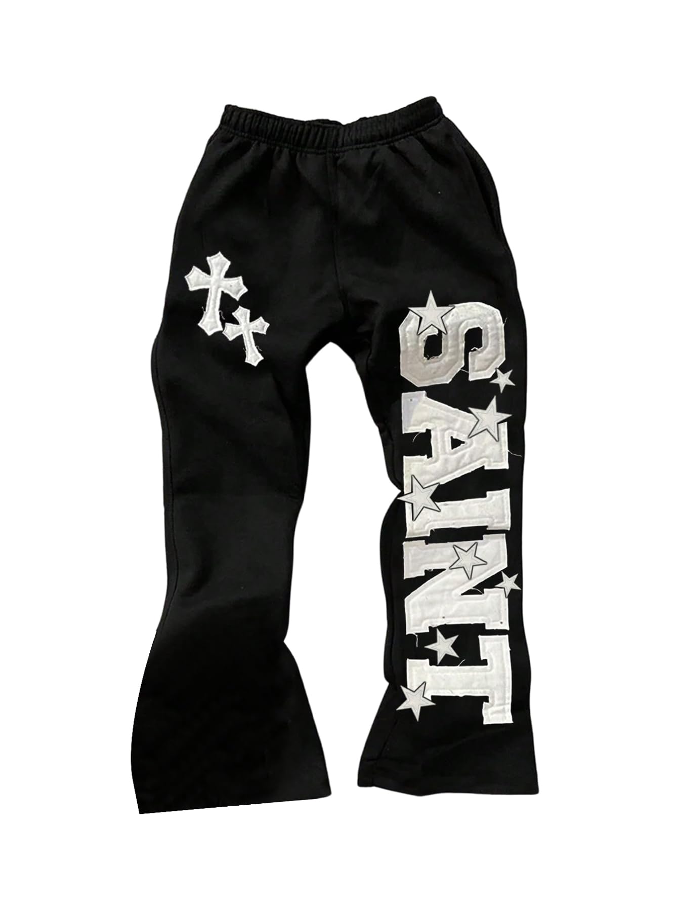 SOLY HUX Womens Graphic Sweatpants Y2k Gothic Elastic High Waisted Baggy Wide Leg Pants Streetwear