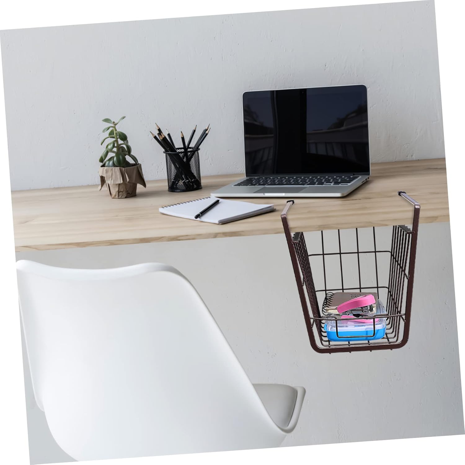 2 Pcs Under Shelf Sturdy Wire Storage for Pantry Organization Cabinet and Bookshelf Use for Home Storage