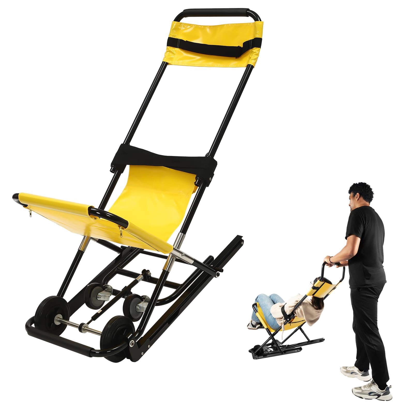Silla Salvaescaleras Con Elevador Manual Para Personas Mayores, Silla De EvacuacióN Plegable, Salvaescaleras PortáTil Para Incendios, Ambulancias, Hospitales E Instalaciones Deportivas