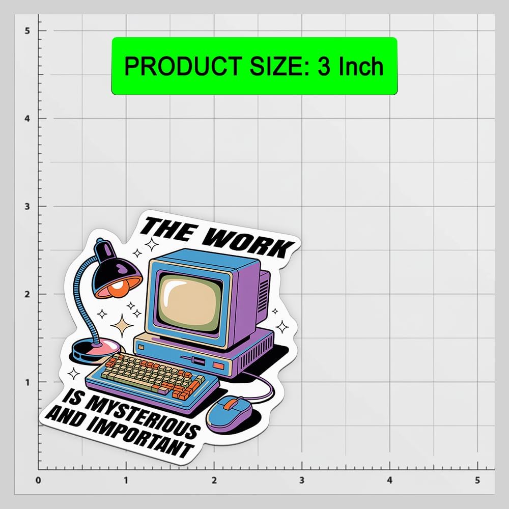 (5PCS) The Work is Mysterious and Important Sticker Hard Working Funny Laptop Stickers Waterproof Die-Cut Vinyl Sticker for Laptop Water Bottle Phone Case Decal Stuff Birthday Gift 3 Inches - Image 2