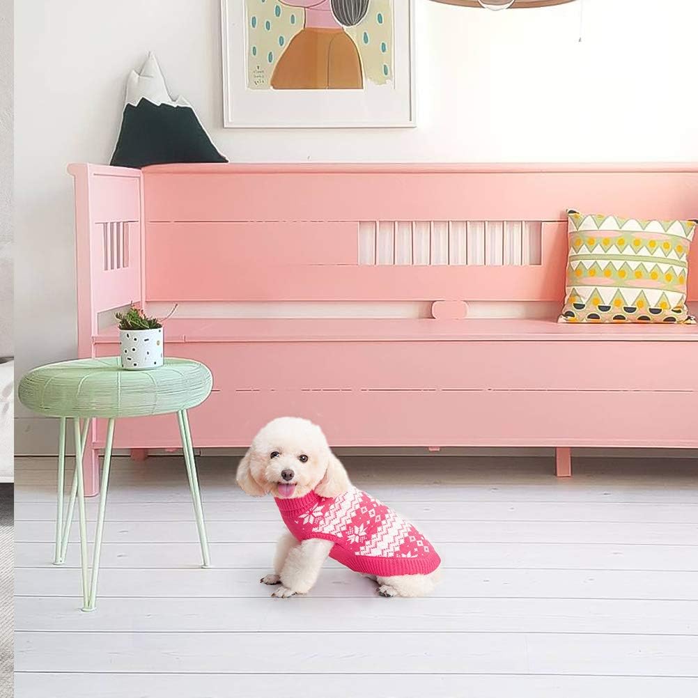 KOOLTAIL - Vestito Cane, Maglione a maglia per cani, caldo e confortevole per cani in maglia invernale con fiocco di neve