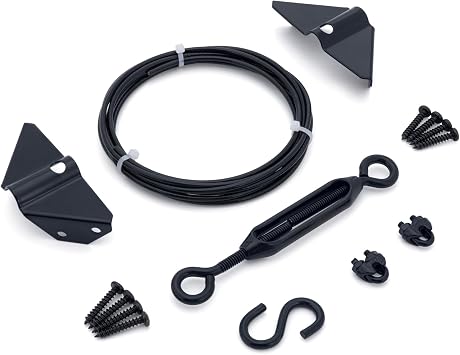 HILLMASTER Durable Anti Sag Gate Kit for Wooden Fence، Anti-Sag Gate Support Kit in Zinc، Anti-Sagging Fence Gate Kit Steel Gate Hardware، Wood Door Repair Kit for Outdoor, مجموعة إطارات البوابة أسود   