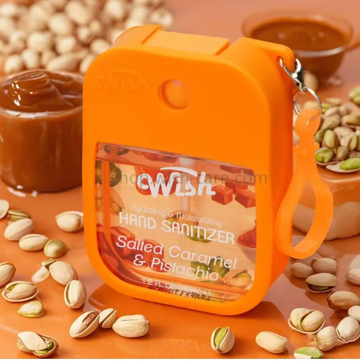 Wish Hand Sanitizer Spary Travel Size Spray 4-Piece 1.2 FL OZ (35ML) Each, Salted caramel, Coconut Cream, Dragonfruit, Golden Citrux, Hydrating and Moisturizing,(4 pack) - Image 4