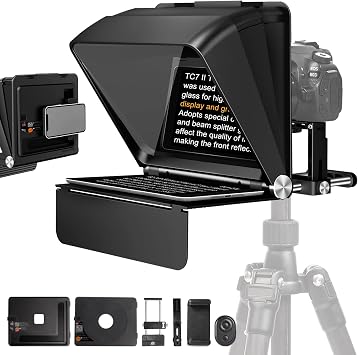 LENSGO Teleprompter for Phone Camera with Remote ControlTC7II 7.9 Foldable Portable Prompter APP Compatible with iOS/Android for YouTube/Interview/Online Teaching/Live Streaming