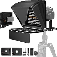 LENSGO Teleprompter 10'' Prompter für Tablet Smartphone DSLR/SLR Kameras mit Fernbedienung Kostenlose APP Kompatibel mit iOS/Android für Interview/Online Unterricht/Live Streaming (for Camera/Phone)