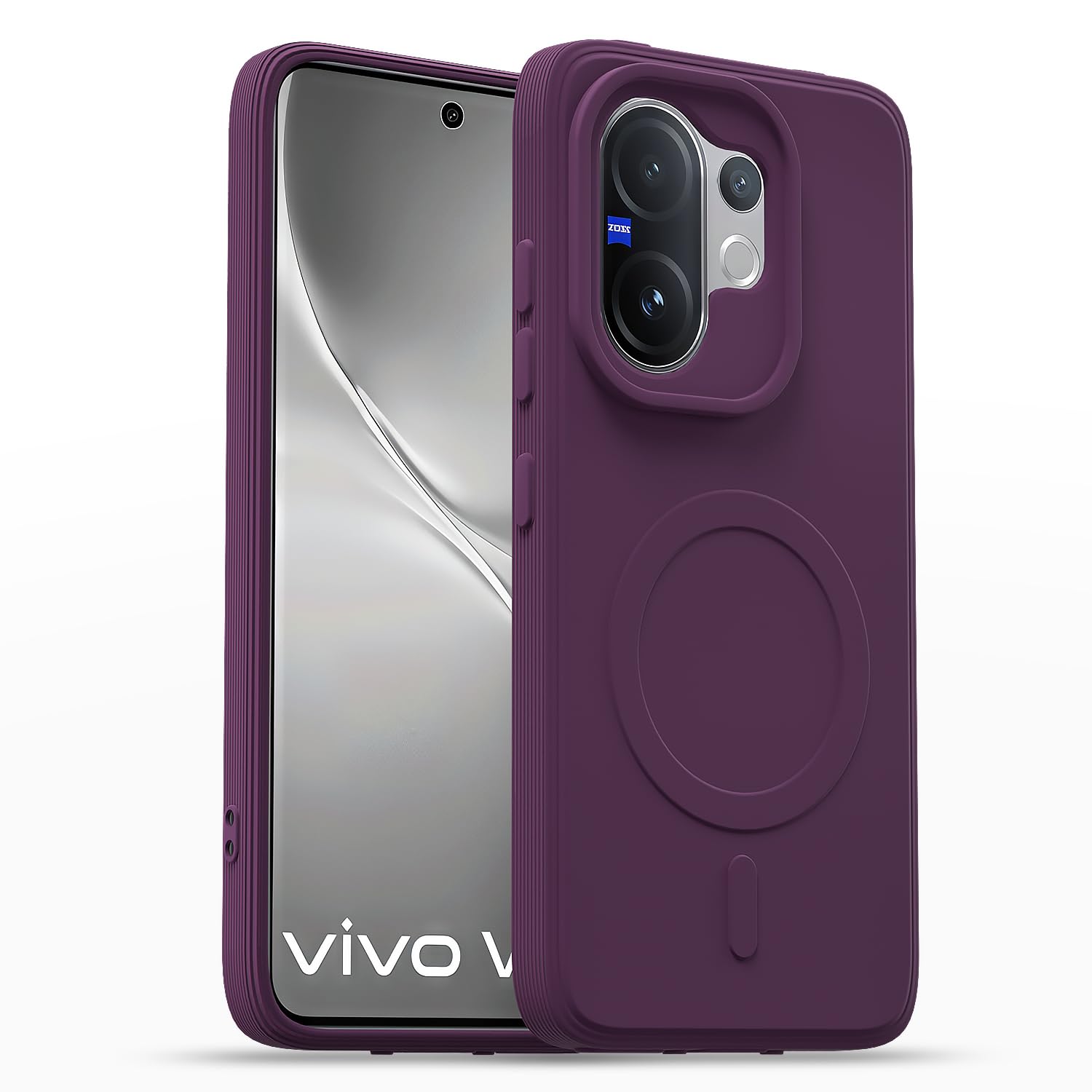 Pikkme Back Cover for Vivo V60 5G / Vivo T4 Pro 5G Soft Matte Silicone Mag-Safe Design (Mag-Safe Not Support) Camera Protection | Slim Fit Bumper Cover (Purple)-image-41