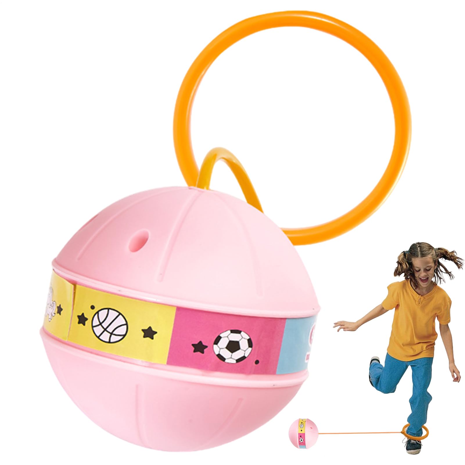 Caviglia con palla rimbalzante luminosa – Palla da salto alla caviglia per bambini resistente | Corda per saltare con palla giocattolo sportivo | Giocattolo per esercizi per bambini, gioco all’aperto