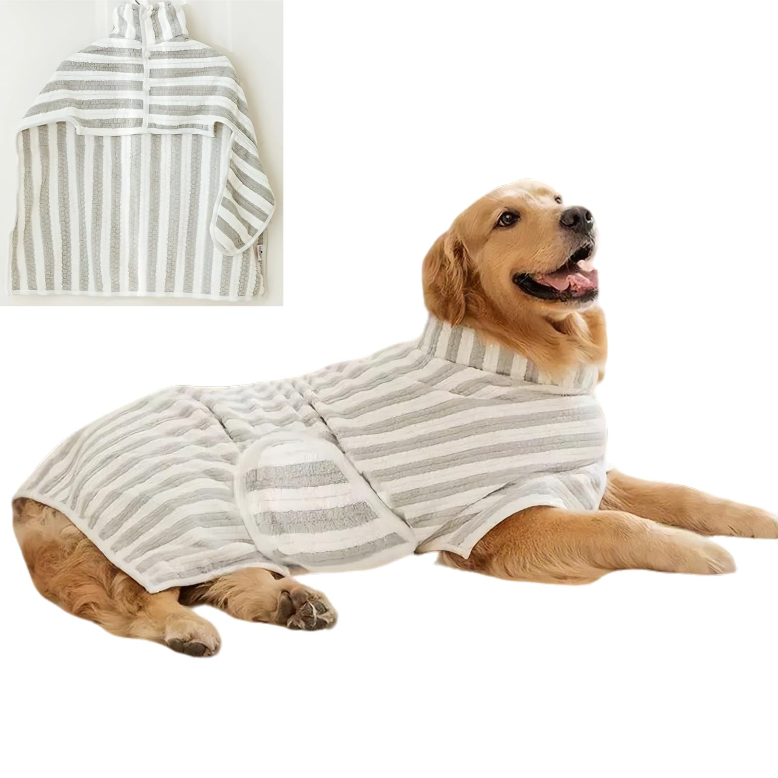 DOINEUFL Dog Drying Coat,Towel & robe,Ruff and Tumbl Bath Coats & Towels for Small,Mediumm,Large Dogs,Robes Accessories for Shower Swimming & Grooming