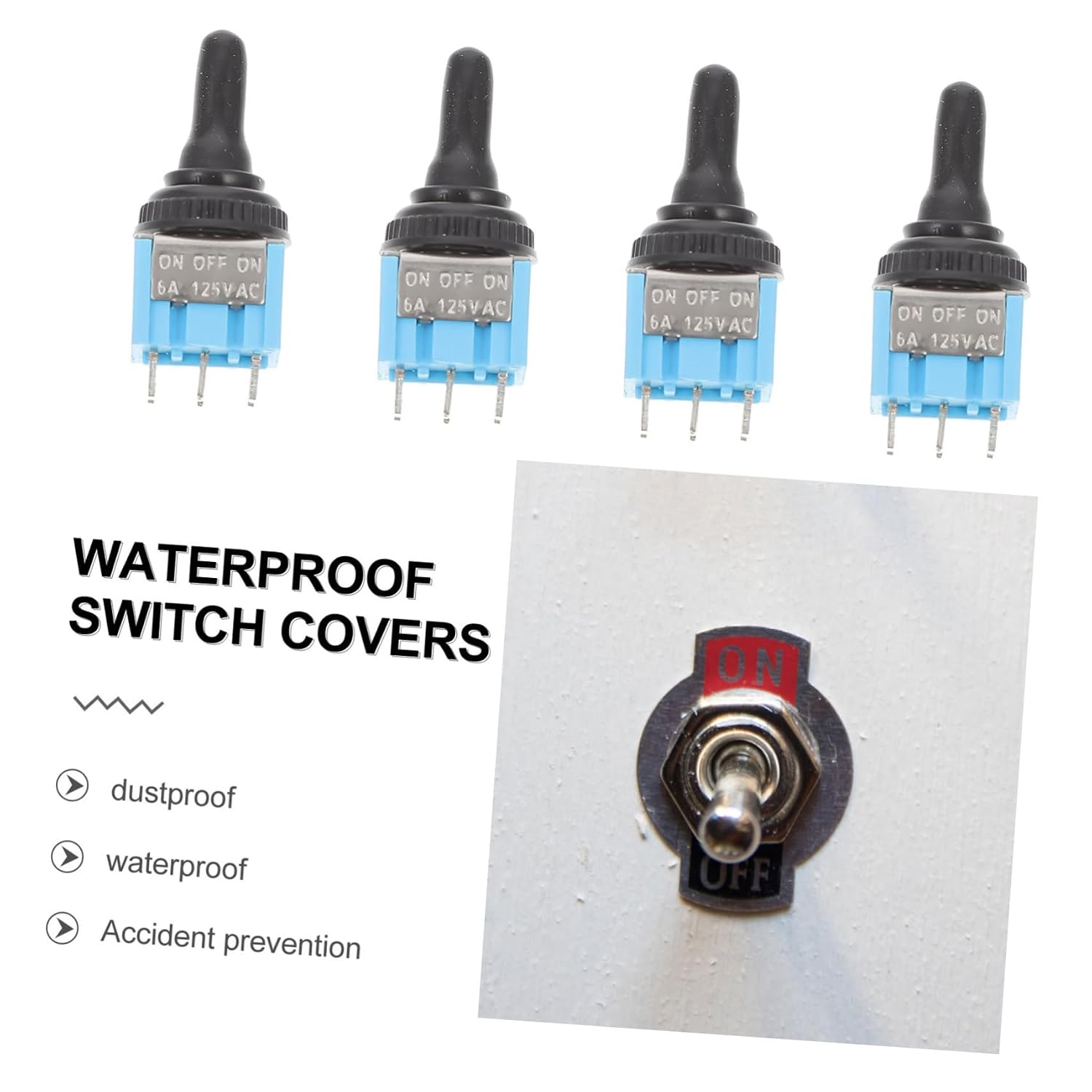 6pcs Boat Toggle Switches Button Rocker Spdt Latching Momentary Car Yacht