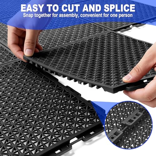 Dalles de sol modulaires emboîtables de qualité supérieure noir mat - 7