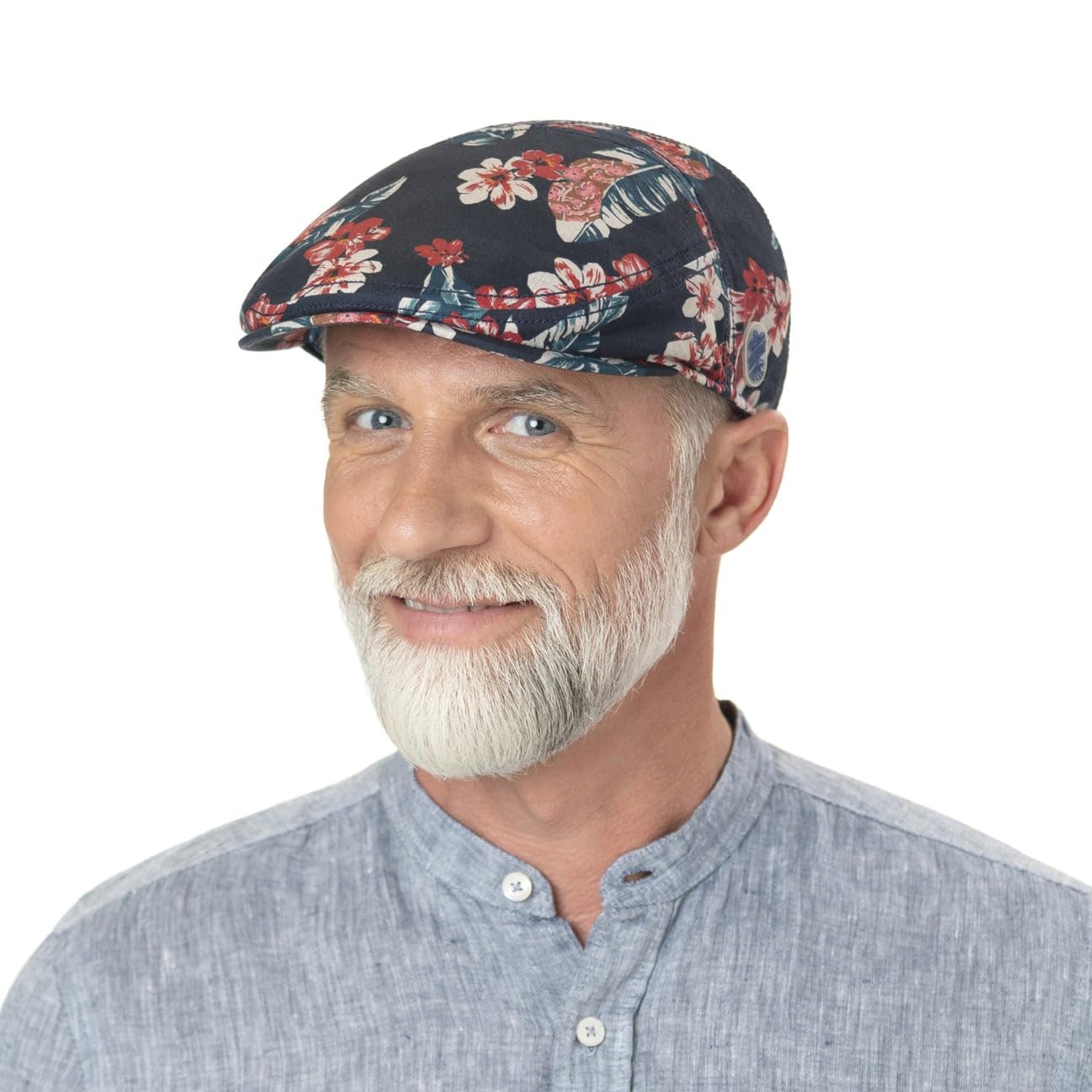 Stetson Flowlin Casquette Plate Gavroche a Fleurs Multicolore Lin Unisexe Printemps Ete