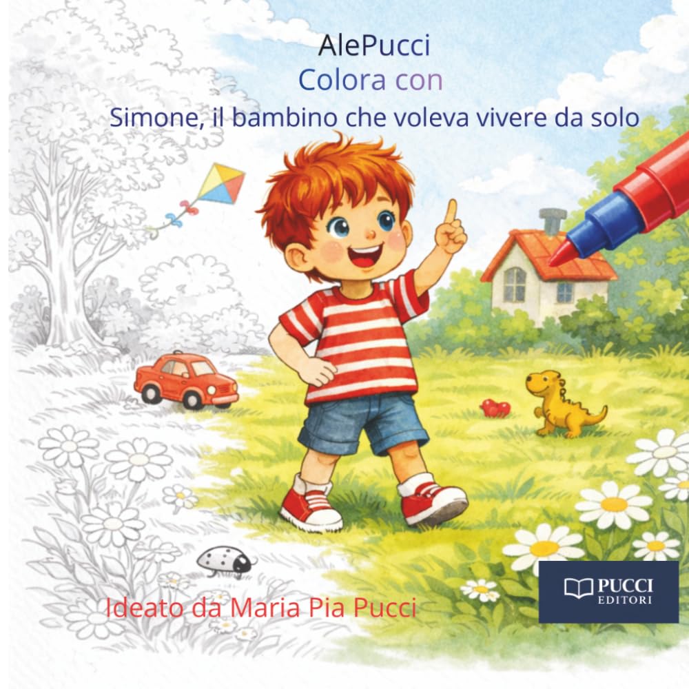 Colora Simone il bambino che voleva vivere da solo (Le Storie di AlePucci)