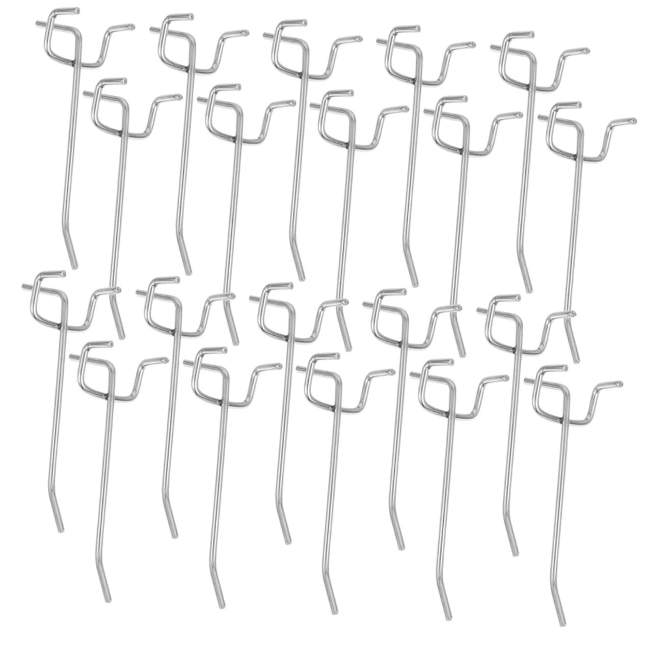 ULTECHNOVO Iron Pegboard Hooks 20pcs Heavy Duty Hooks for Garage Basement Workshop Organization