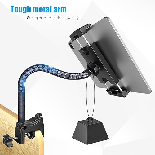 Miniatura 3 de Soporte para tablet para escritoriocamacocinacinta de correr, soporte flexible de 21 pulgadas con cuello de cisne para tablet, soporte para iPad